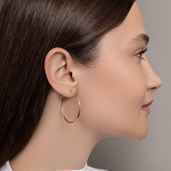 Серьги-кольца из желтого золота (арт. 122600/35ж) – изображение 3