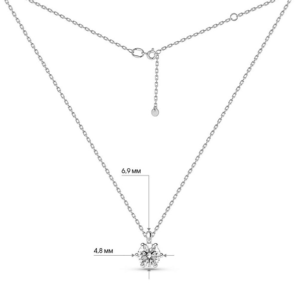 Колье из белого золота с бриллиантом (арт. Ц011163020б) – изображение 3