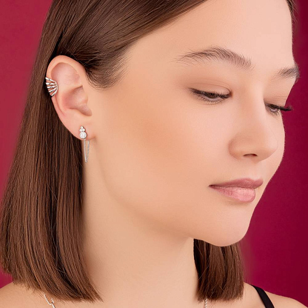 Серьги из серебра с фианитами (арт. 7518/6450) – изображение 6