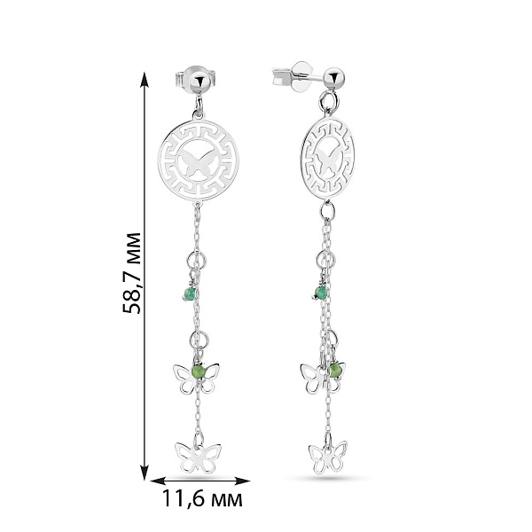 Золотые серьги Олимпия с фианитами (арт. 1091551бз) – изображение 3