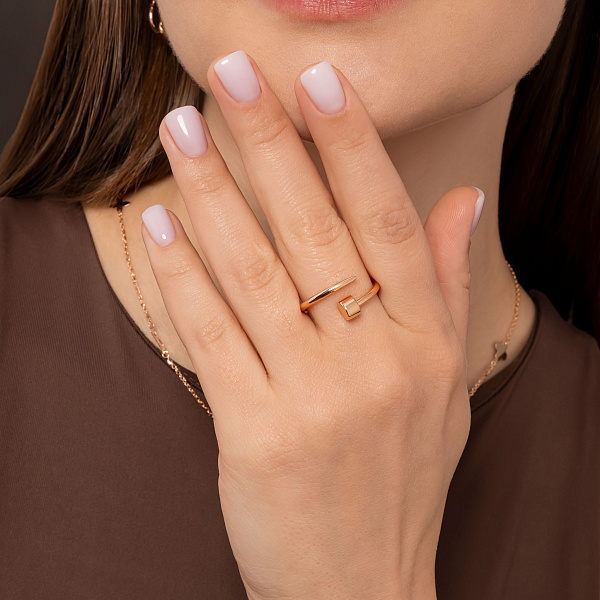 Незамкнута золота каблучка "Цвях" (арт. 155300) – зображення 2