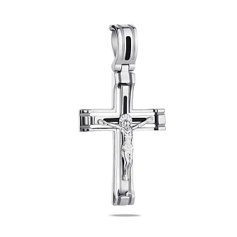 Крестик из серебра с распятием и эмалью (арт. 7504/2-1176.0.2)