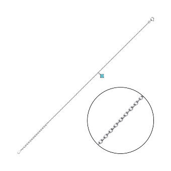 Фото Браслет на ногу зі срібла з емаллю (арт. 7509/3318небз)