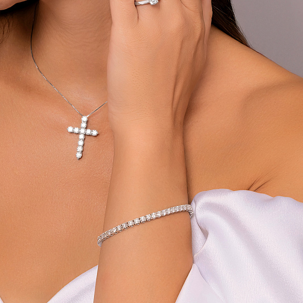 Золотий хрестик з діамантами (арт. 3112455202) – зображення 7