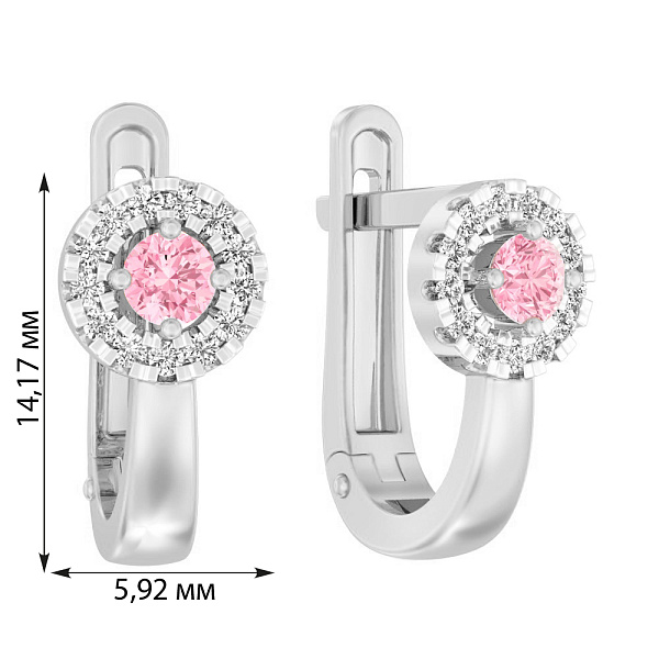 Сережки детские из белого золота с фианитами (арт. 110614бр) – изображение 2