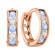 Дитячі золоті сережки конго з блакитними фіанітами (арт. 110245г)