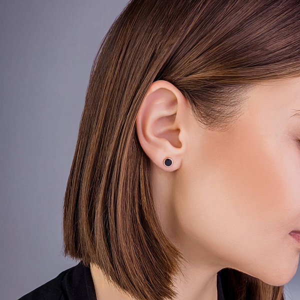 Золотые серьги с эмалью Lu’na (арт. 111274еч) – изображение 2