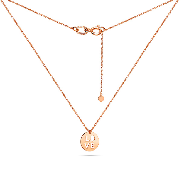 Колье золотое с подвеской "Love" (арт. 352096) – изображение 2