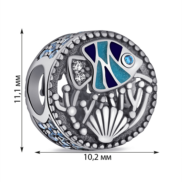 Серебряный шарм Рыбка (арт. 7903/П5ФТСГ/7119) – изображение 2