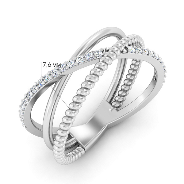 Кольцо из белого золота с бриллиантами (арт. К011449010б) – изображение 4