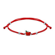 Браслет на красной нити с серебряными вставками (арт. 7309/1068кечбрю)