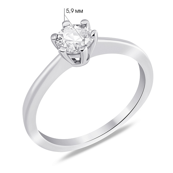 Серебряное кольцо с фианитом (арт. 7501/6679/2) – изображение 2