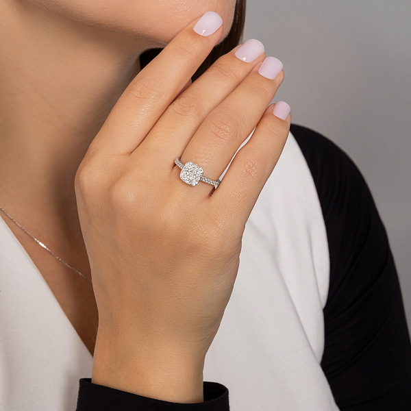 Кольцо из белого золота с бриллиантами (арт. К341577100б) – изображение 5