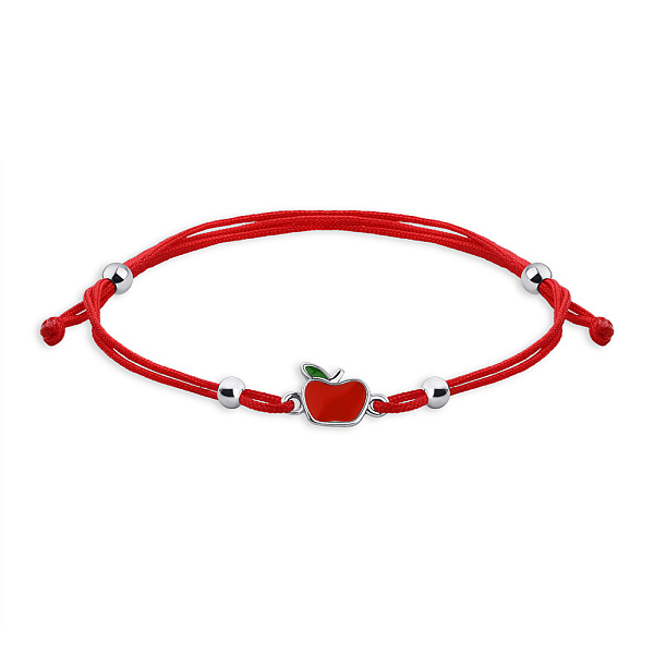 Браслет на красной нити с серебряными вставками (арт. 7309/1068кечбрю) – изображение 1