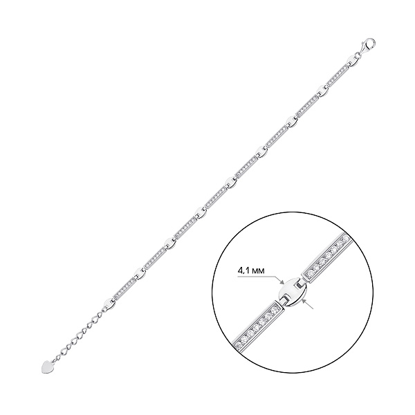 Серебряный браслет с фианитами (арт. 7509/3901) – изображение 2