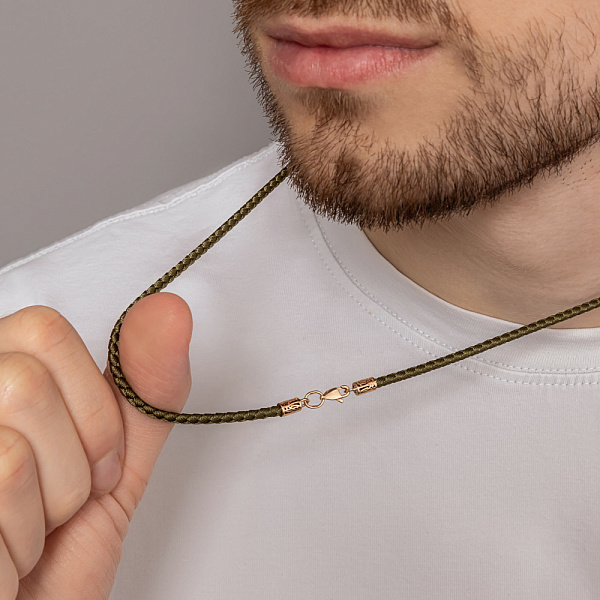 Ювелирный шнурок с золотыми вставками (арт. 112203-4Т) – изображение 6