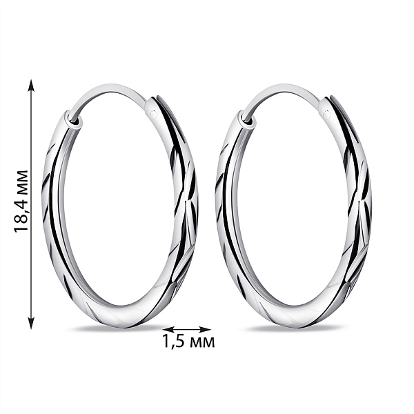 Серебряные серьги-кольца без камней (арт. 7502/3948/20) – изображение 2