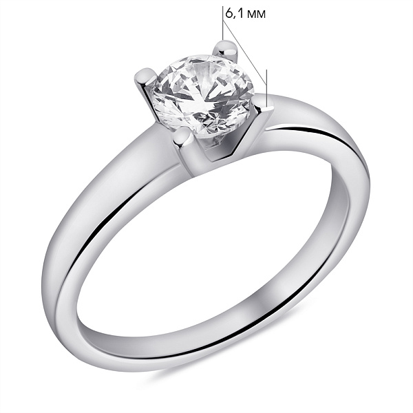 Серебряное кольцо с фианитом (арт. 7501/6940) – изображение 2