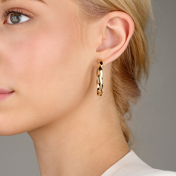 Золотые сережки Спирали Francelli (арт. е108239/35ж) – изображение 2