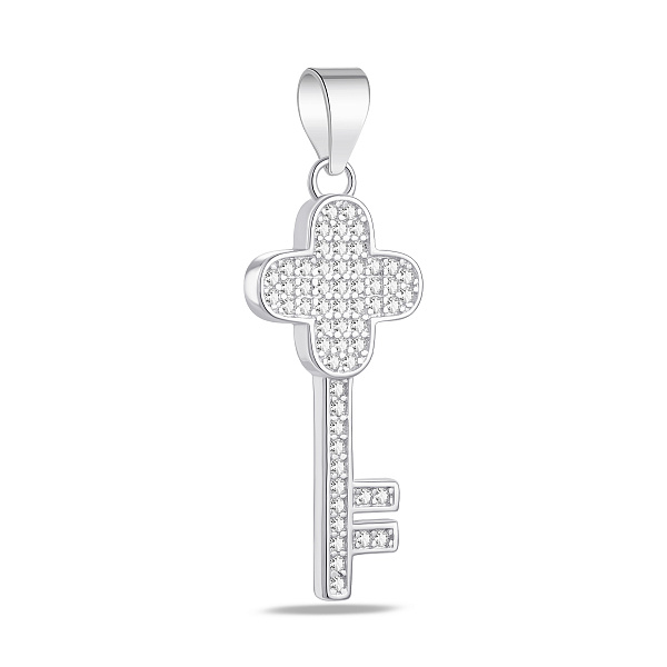 Серебряная подвеска Ключ с фианитами (арт. 7503/4717) – изображение 1