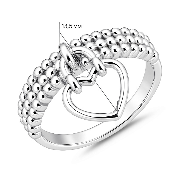 Серебряное кольцо с подвеской сердечко (арт. 7501/8833) – изображение 2