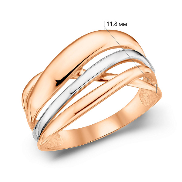 Кольцо из красного и белого золота (арт. 156156кб) – изображение 4