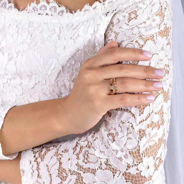 Золота обручка класична Комфорт з діамантом (арт. К239182) – зображення 3