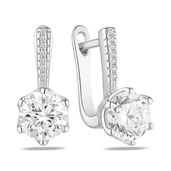 Серебряные серьги с фианитами (арт. 7502/10494) – изображение 1