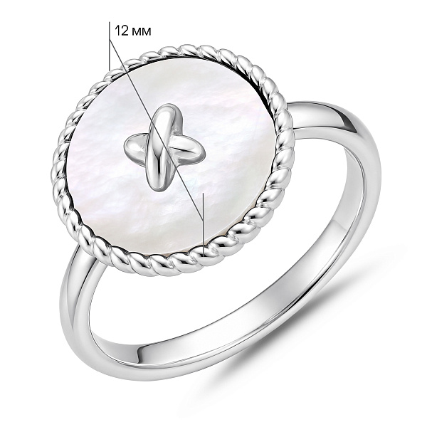 Серебряное кольцо с перламутром (арт. 7501/8877п) – изображение 2