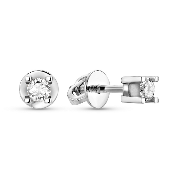 Серьги-пусеты из белого золота с бриллиантами (арт. Т011079020б) – изображение 1