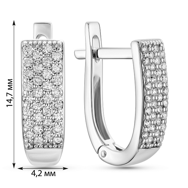 Серьги из белого золота с бриллиантами (арт. С011251030б) – изображение 3