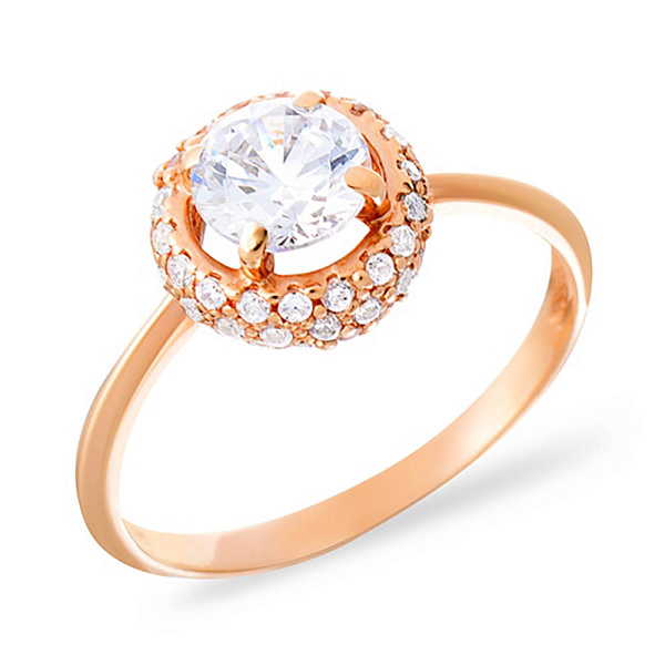 Золотое кольцо с фианитами (арт. 140381) – изображение 1