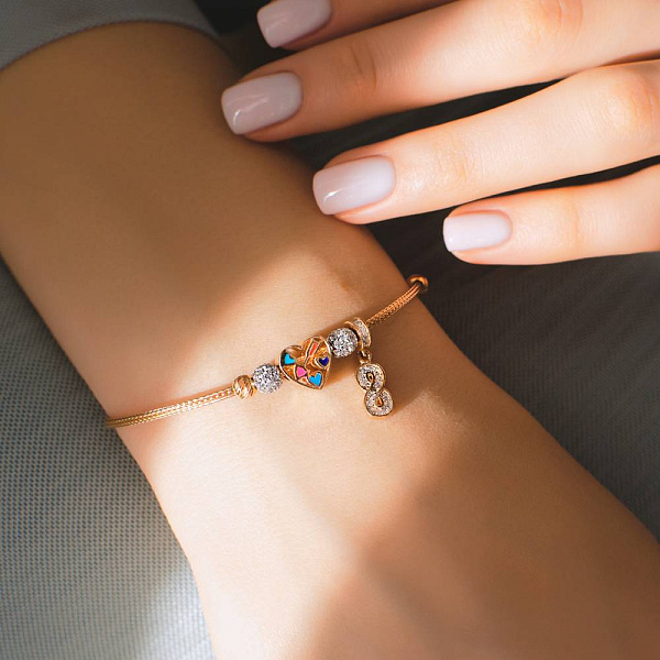 Браслет золотий з підвіскою Нескінченність (арт. 325109ецвП1) – зображення 2