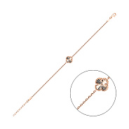 Браслет з червоного золота Конюшина з алмазною гранню (арт. 3261172/9а)