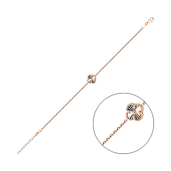 Фото Браслет из красного золота Клевер с алмазной гранью (арт. 3261172/9а)