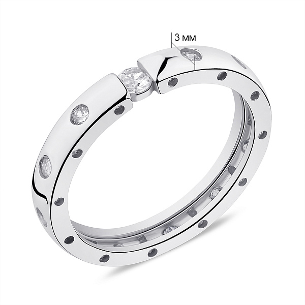 Кольцо из серебра с фианитами (арт. 7501/6277) – изображение 2