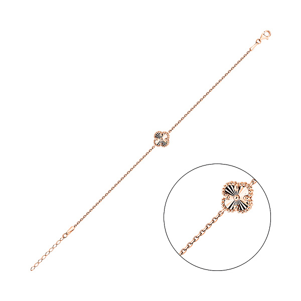 Браслет з червоного золота Конюшина з алмазною гранню (арт. 3261172/9а) – зображення 1