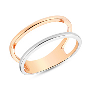 Фото Золотое кольцо в комбинированном цвете металла (арт. 154523кб)