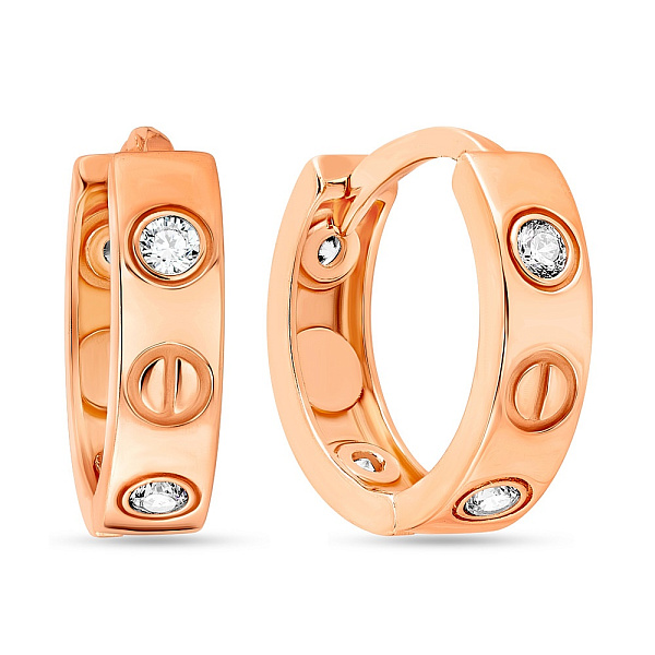 Сережки-конго з червоного золота (арт. 106110/15) – зображення 1