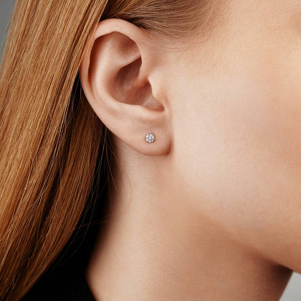 Золоті сережки пусети з діамантами (арт. С041028б) – зображення 2