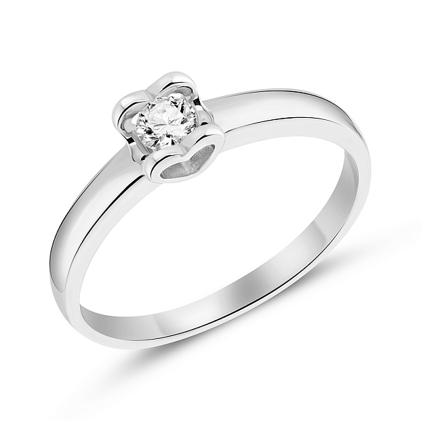 Кольцо из белого золота с бриллиантом (арт. 1190521202) – изображение 1