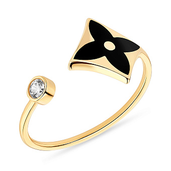 Золота каблучка з емаллю (арт. 154216жеч)