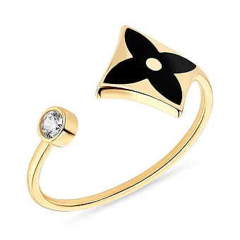 Золота каблучка з емаллю (арт. 154216жеч)