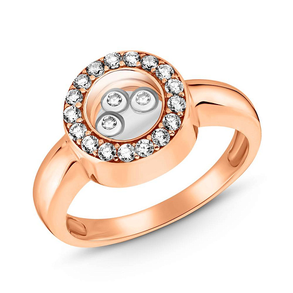 Кольцо из красного золота с фианитами (арт. 150051) – изображение 1