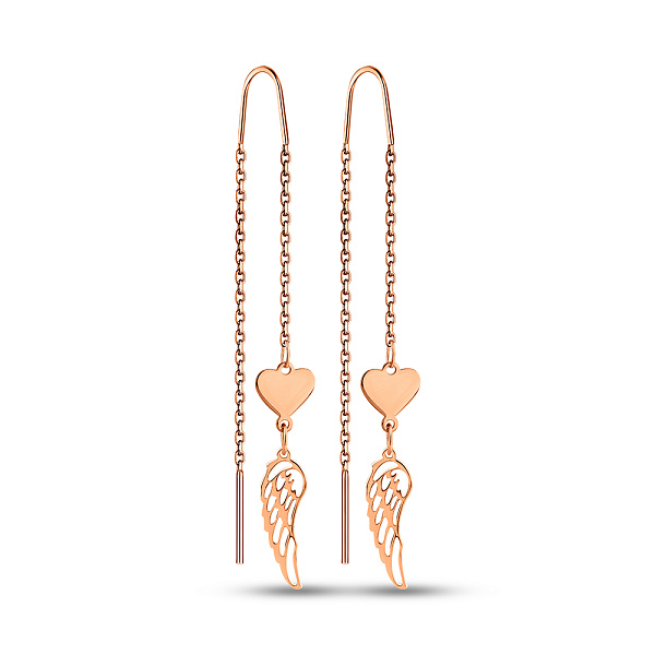 Серьги-протяжки из красного золота (арт. 1091264) – изображение 1