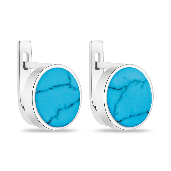 Серьги из серебра с бирюзой (арт. 7502/А224Бсю) – изображение 1