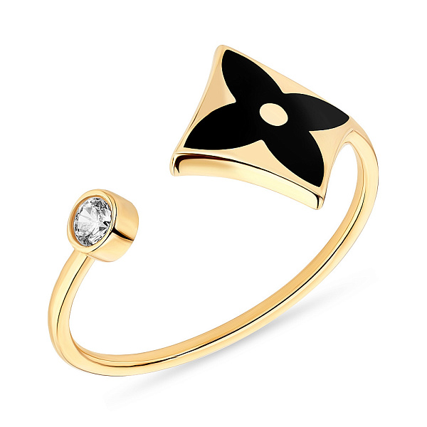 Золота каблучка з емаллю (арт. 154216жеч) – зображення 1