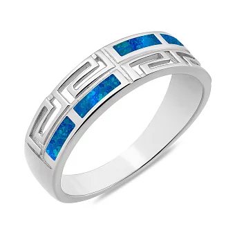 Серебряное кольцо с синим опалом (арт. 7501/8175Пос)