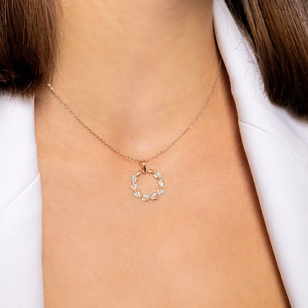 Кулон из красного золота с фианитами (арт. 441283) – изображение 2