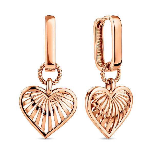 Серьги трансформеры из красного золота (арт. 1101020) – изображение 1